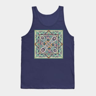 Teal and Purple Ornamental Mandala Tank Top